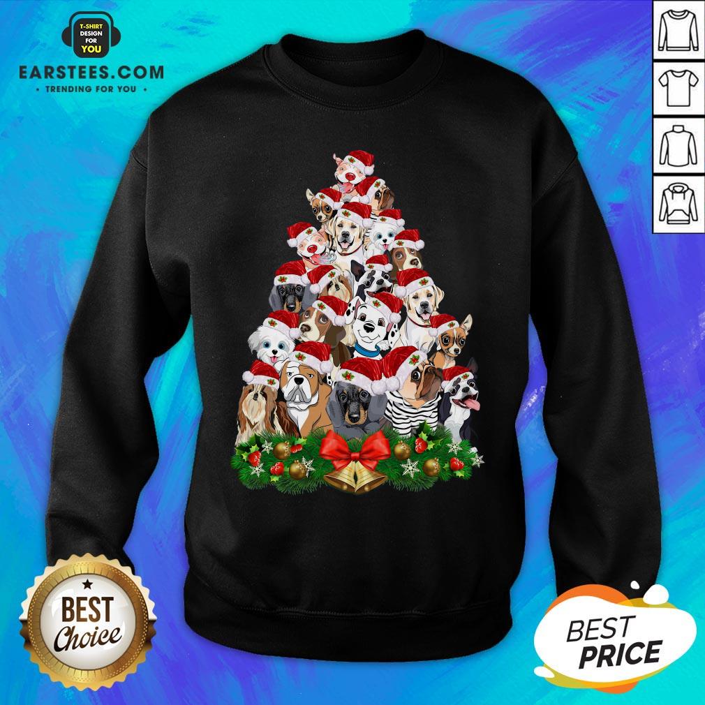 Funny Dogs Tree Merry Christmas Shirt