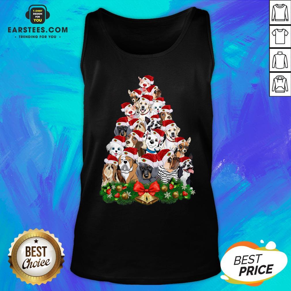 Funny Dogs Tree Merry Christmas Shirt