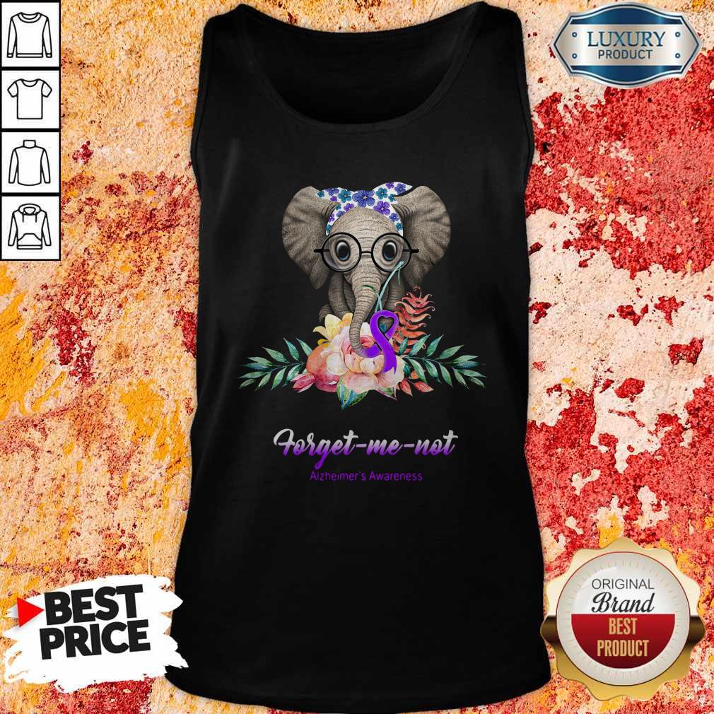 Funny Elephant Bow Lovely Forget Me Not Alzheimer's Awareness Shirt