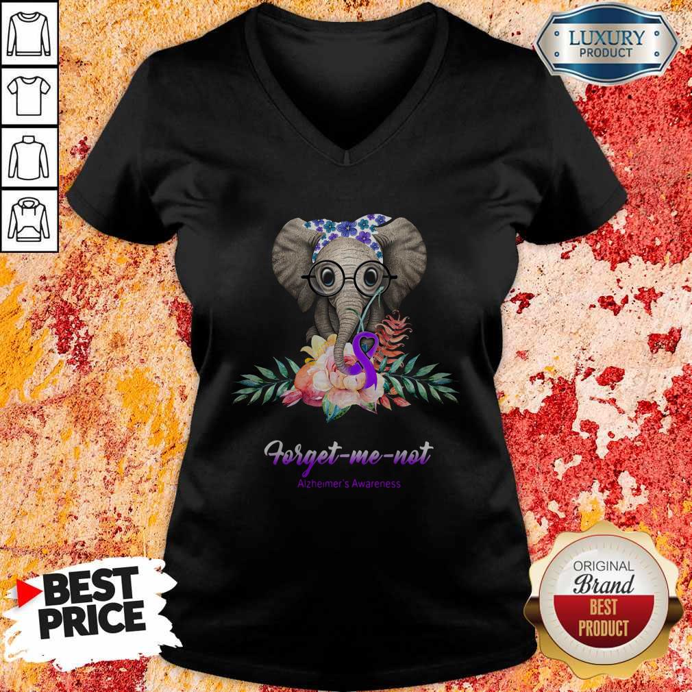 Funny Elephant Bow Lovely Forget Me Not Alzheimer's Awareness Shirt