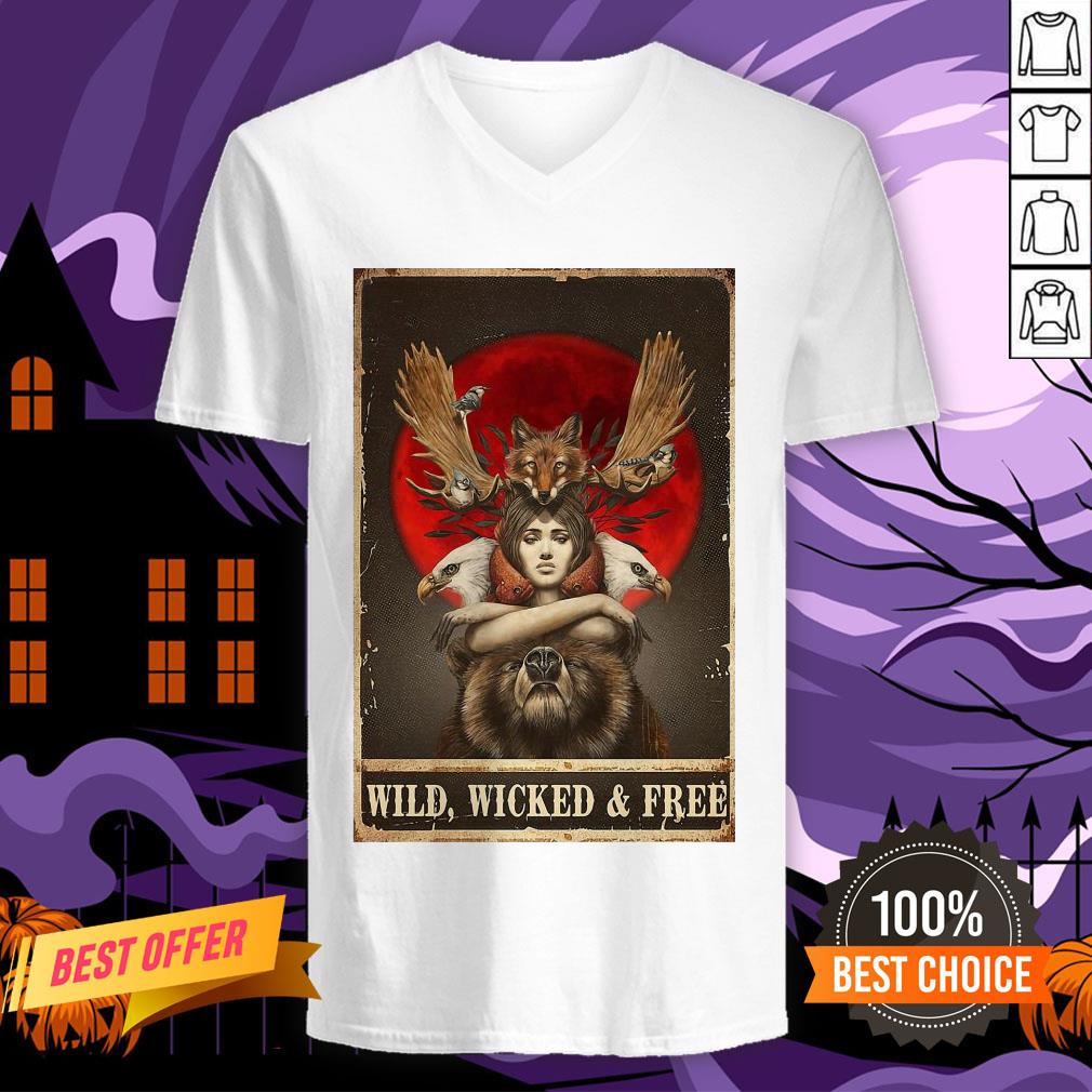 Funny Girl Animals Wild Wicked And Free Shirt