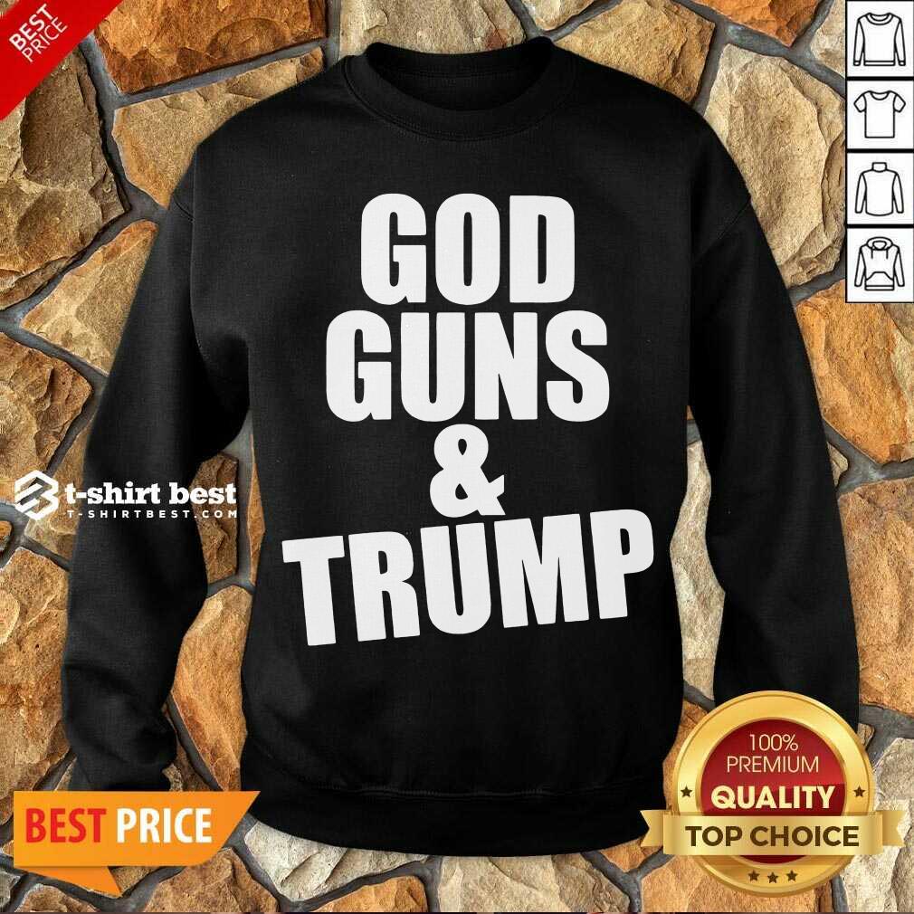 Funny God Guns And Trump American Flag Shirt