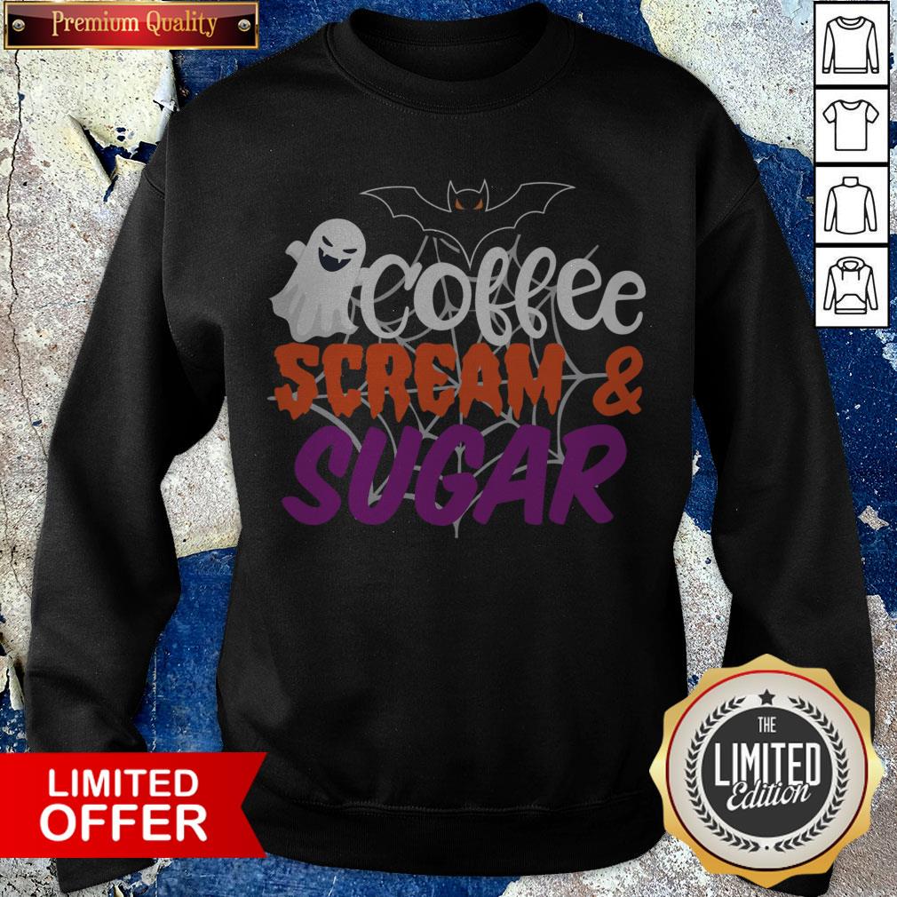 Funny Halloween The Bat Ghost Coffee Scream & Sugar Shirt