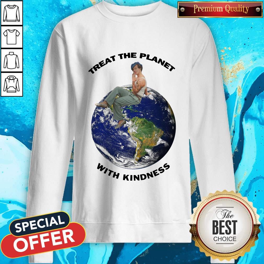 Funny Harry Styles Treat The Planet With Kindness Shirt