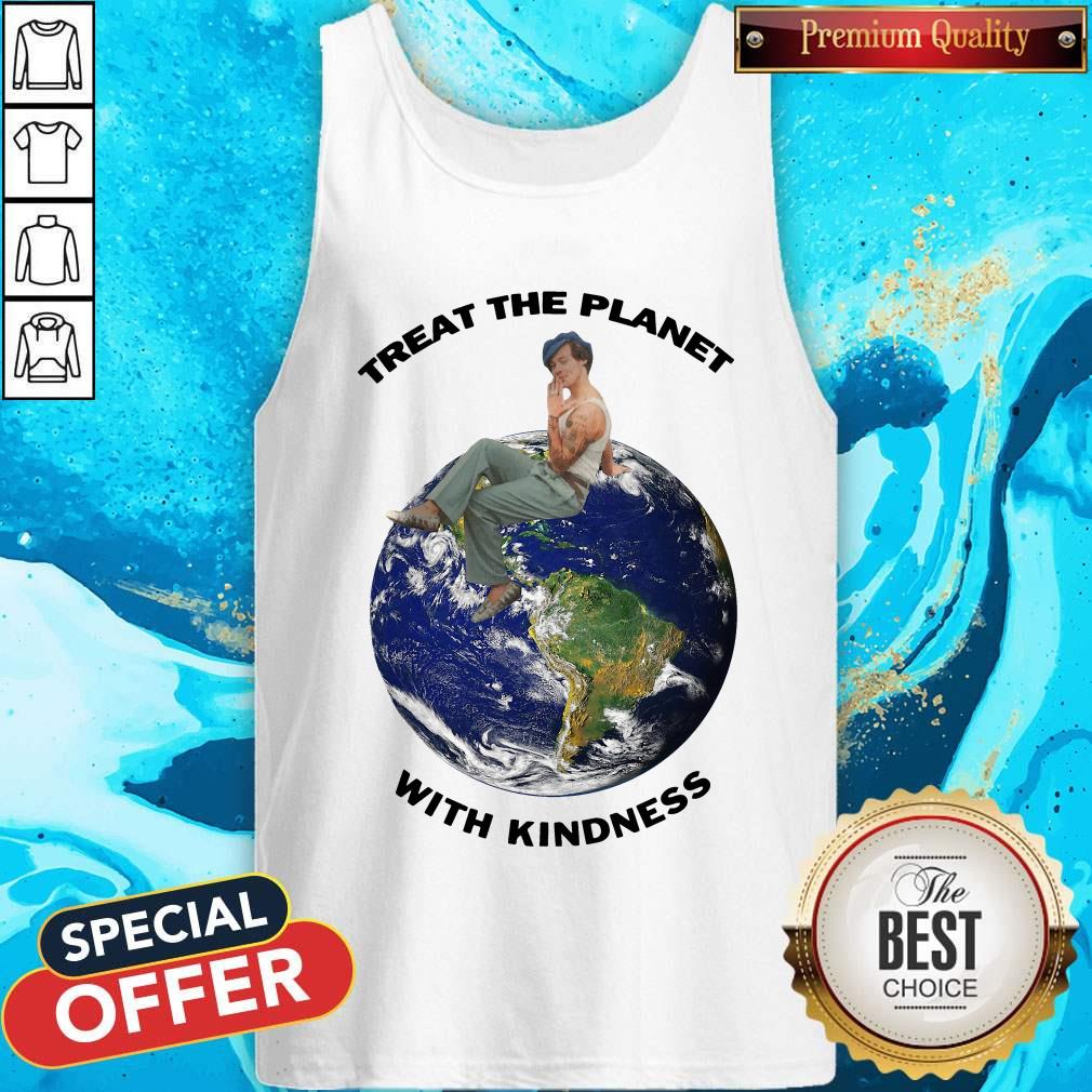 Funny Harry Styles Treat The Planet With Kindness Shirt