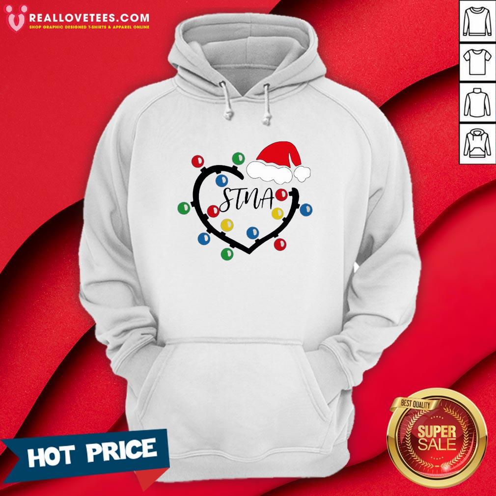 Funny Heart Santa Stna Light Christmas Shirt