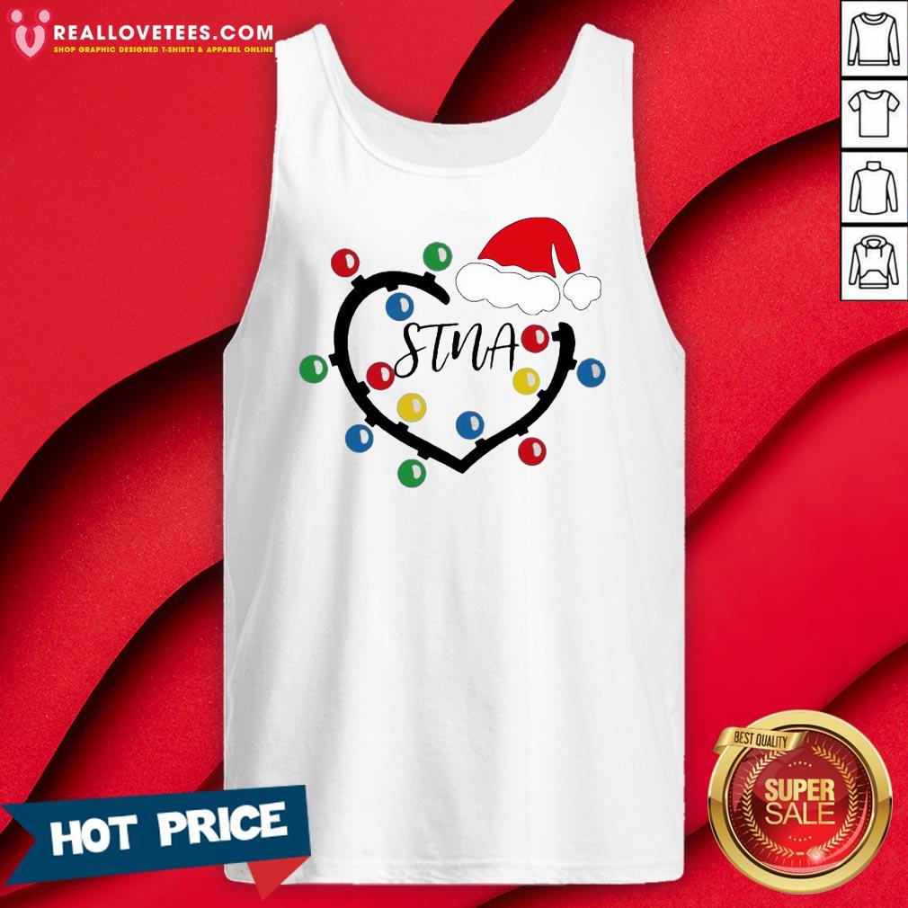 Funny Heart Santa Stna Light Christmas Shirt