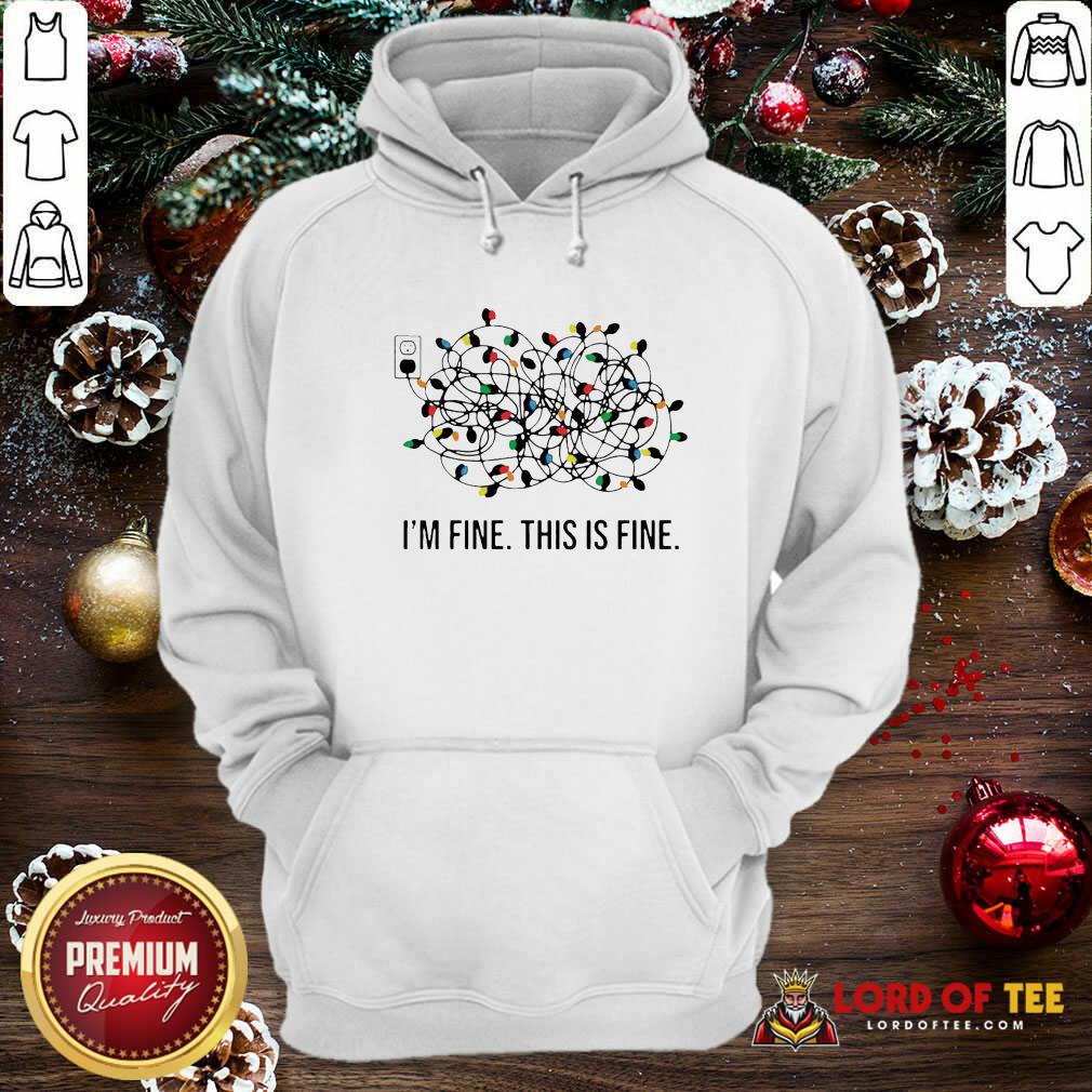 Funny I’m Fine This Is Fine Christmas Lights Shirt