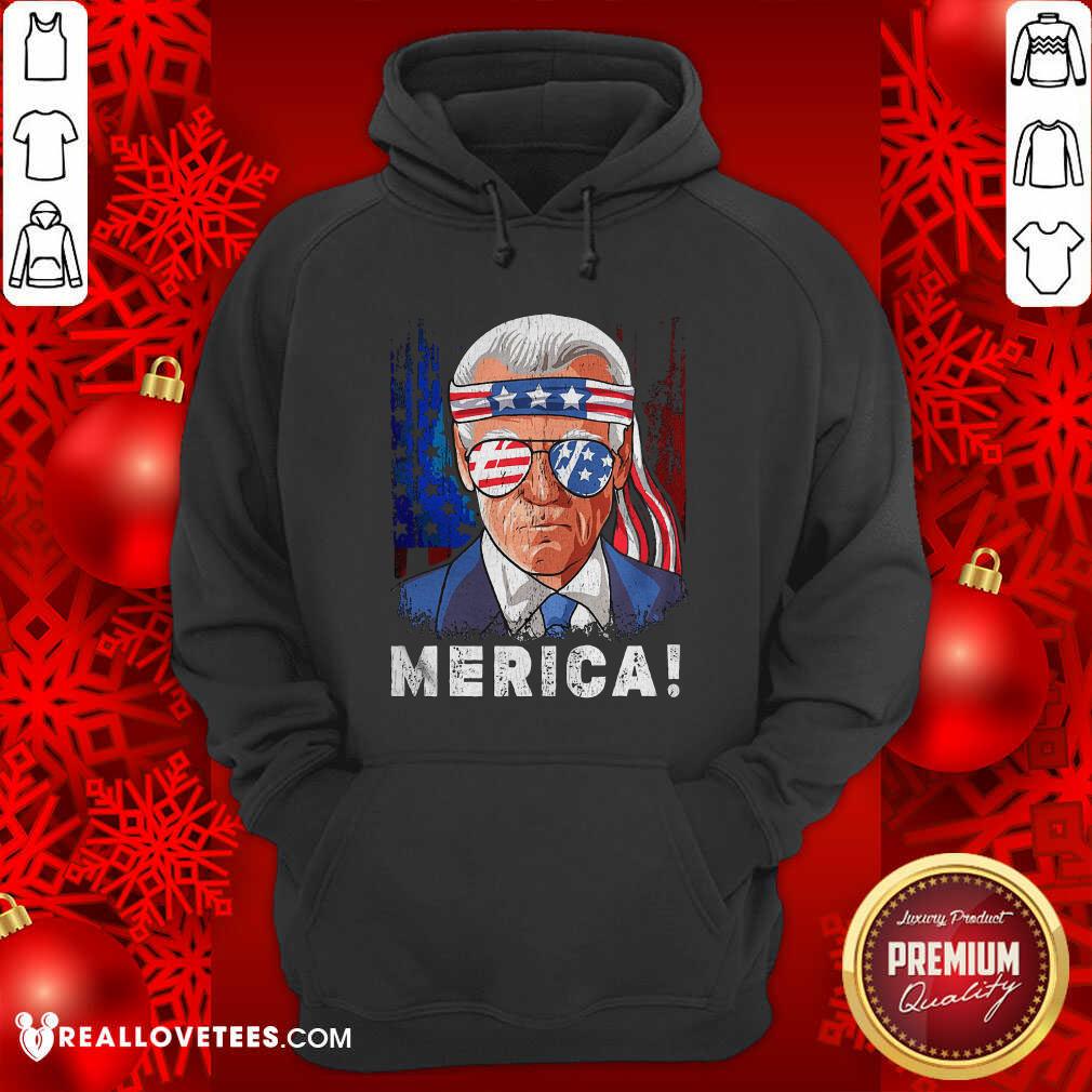 Funny Joe Biden Merica Sunglasses Ribbon American Flag Shirt