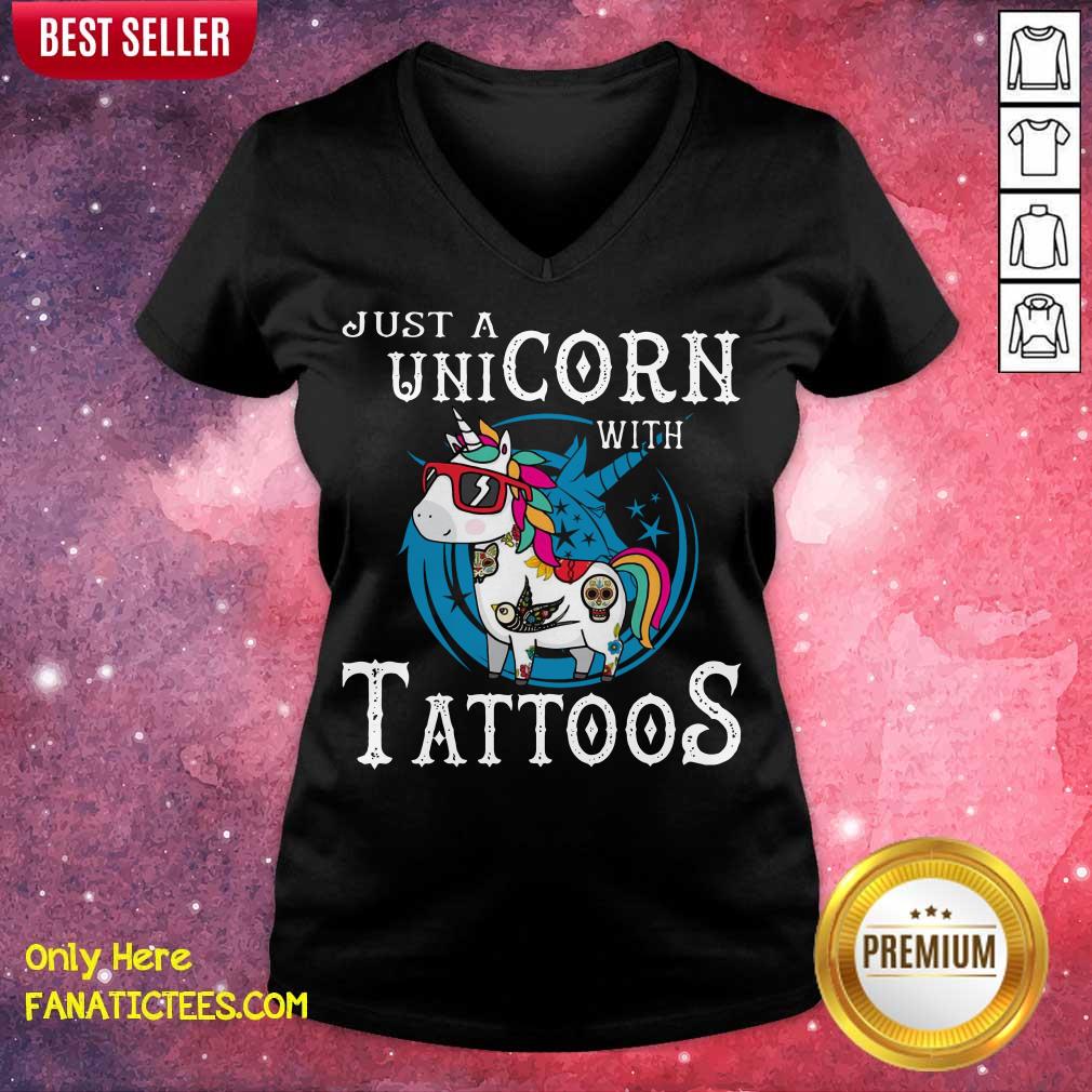 Funny Just A Unicorn With Tattoos Shirt