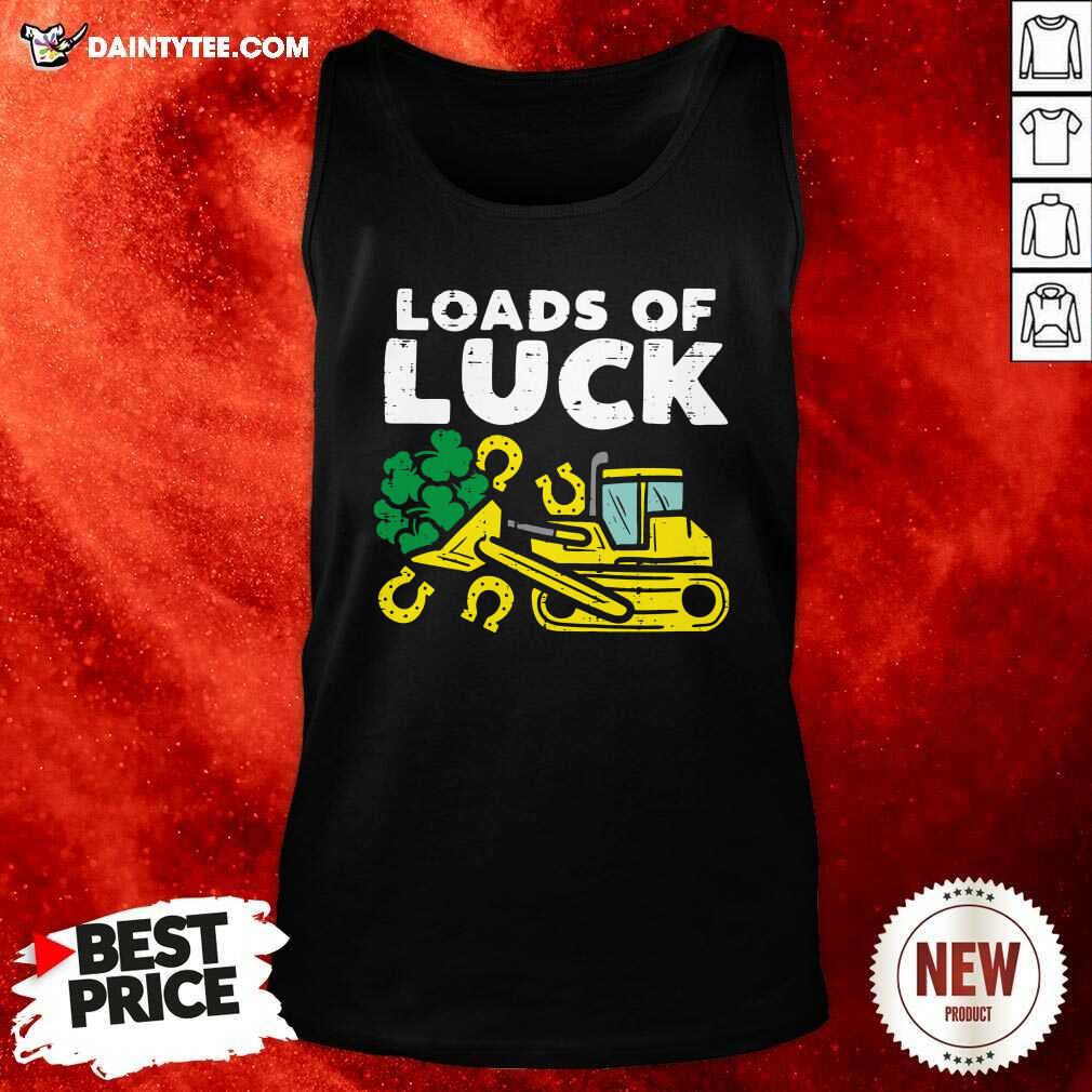 Funny Loads Of Luck Bulldozer Shamrock St Patricks Day Boys Shirt