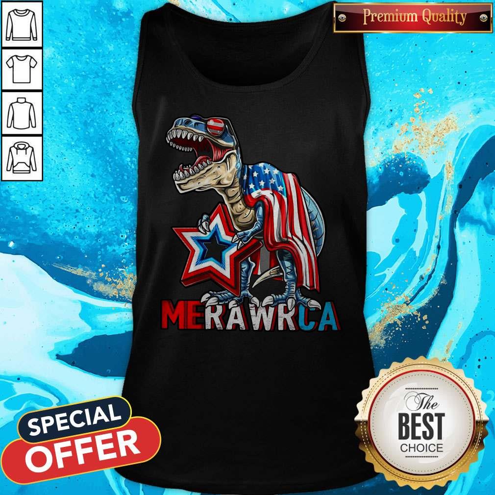 Funny Merica T-Rex Dinosaur 4TH Of July American Flag Shirt