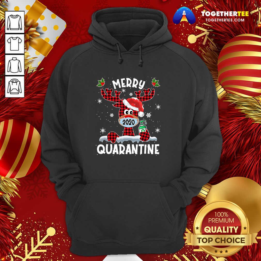 Funny Merry Quarantine Christmas 2020 Reindeer Mask Family Pajamas Shirt