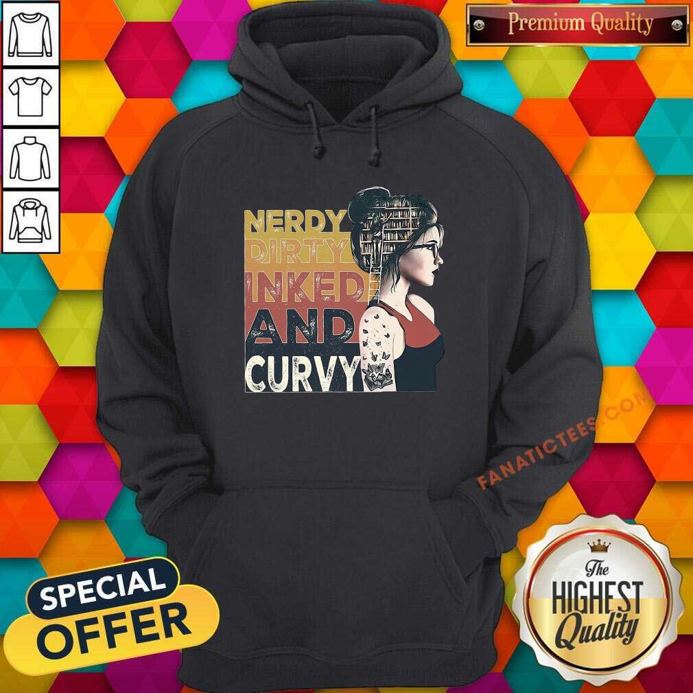 Funny Nerdy Dirty Inked And Curvy Book Girl Vintage Shirt