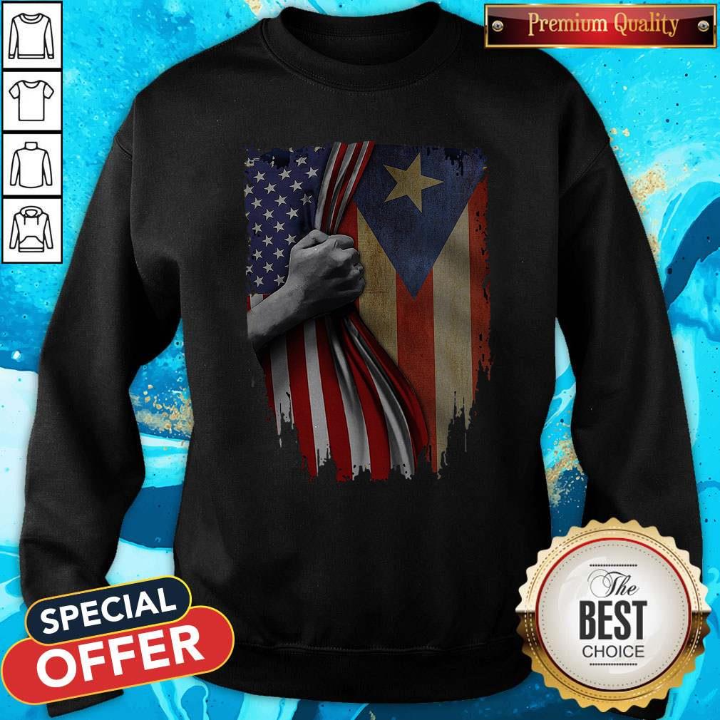 Funny Puerto Rico American Flag Shirt
