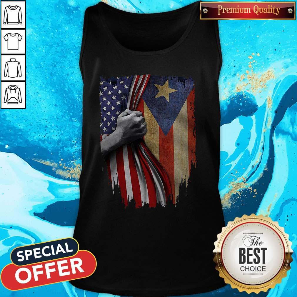 Funny Puerto Rico American Flag Shirt