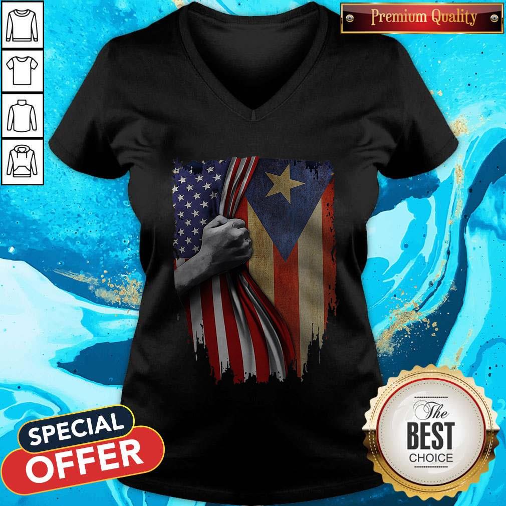 Funny Puerto Rico American Flag Shirt