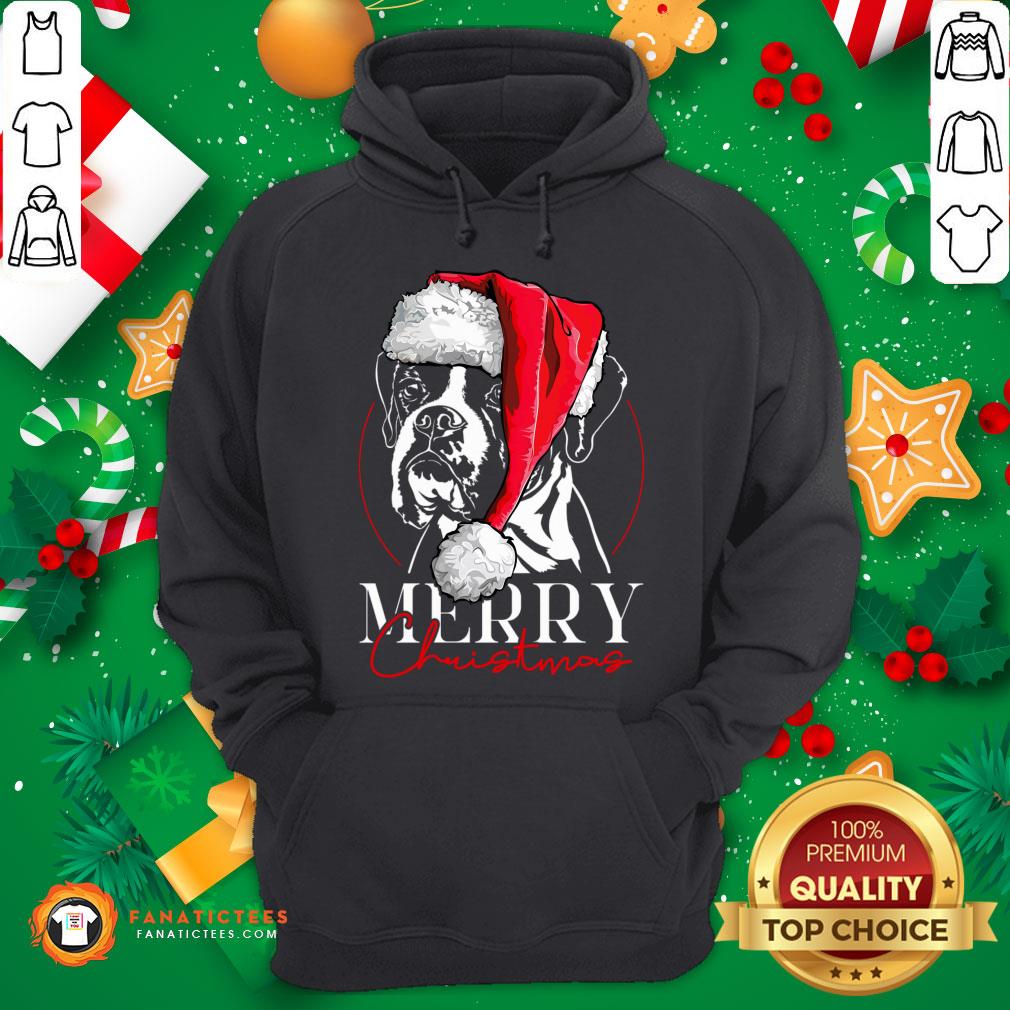 Funny Santa Boxer Dog Merry Christmas Dog T-Shirt