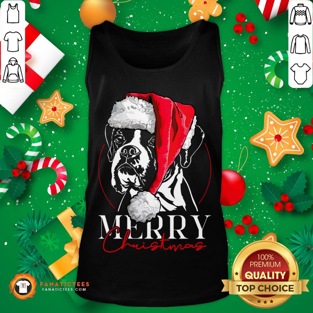 Funny Santa Boxer Dog Merry Christmas Dog T-Shirt