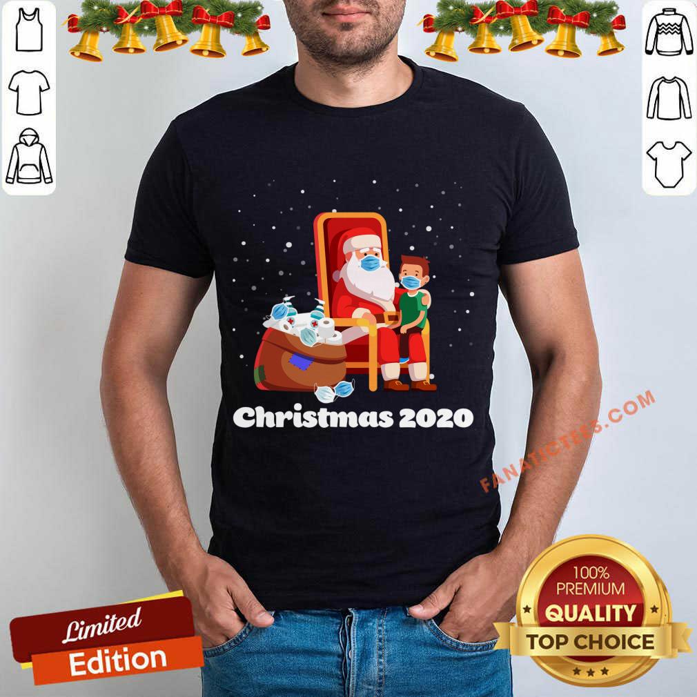 Funny Santa With Face Mask And Toilet Paper Christmas 2020 Shirt