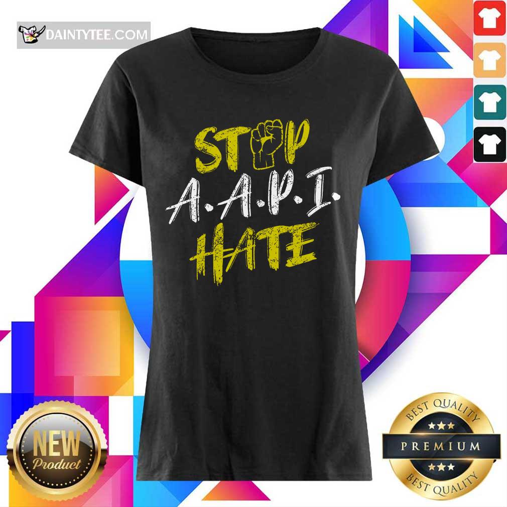 Funny Stop A.A.P.I Hate Hand Surprised Shirt