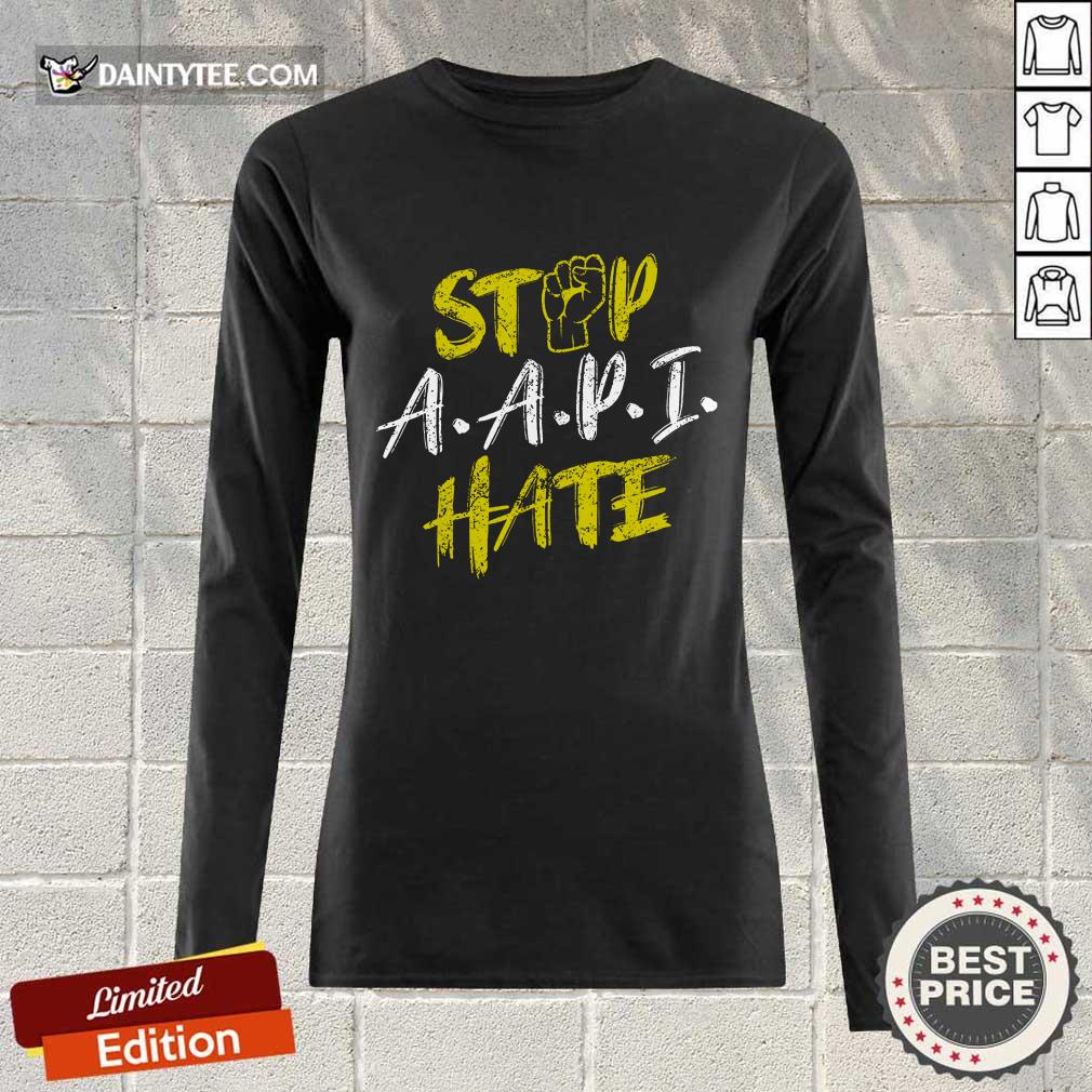 Funny Stop A.A.P.I Hate Hand Surprised Shirt