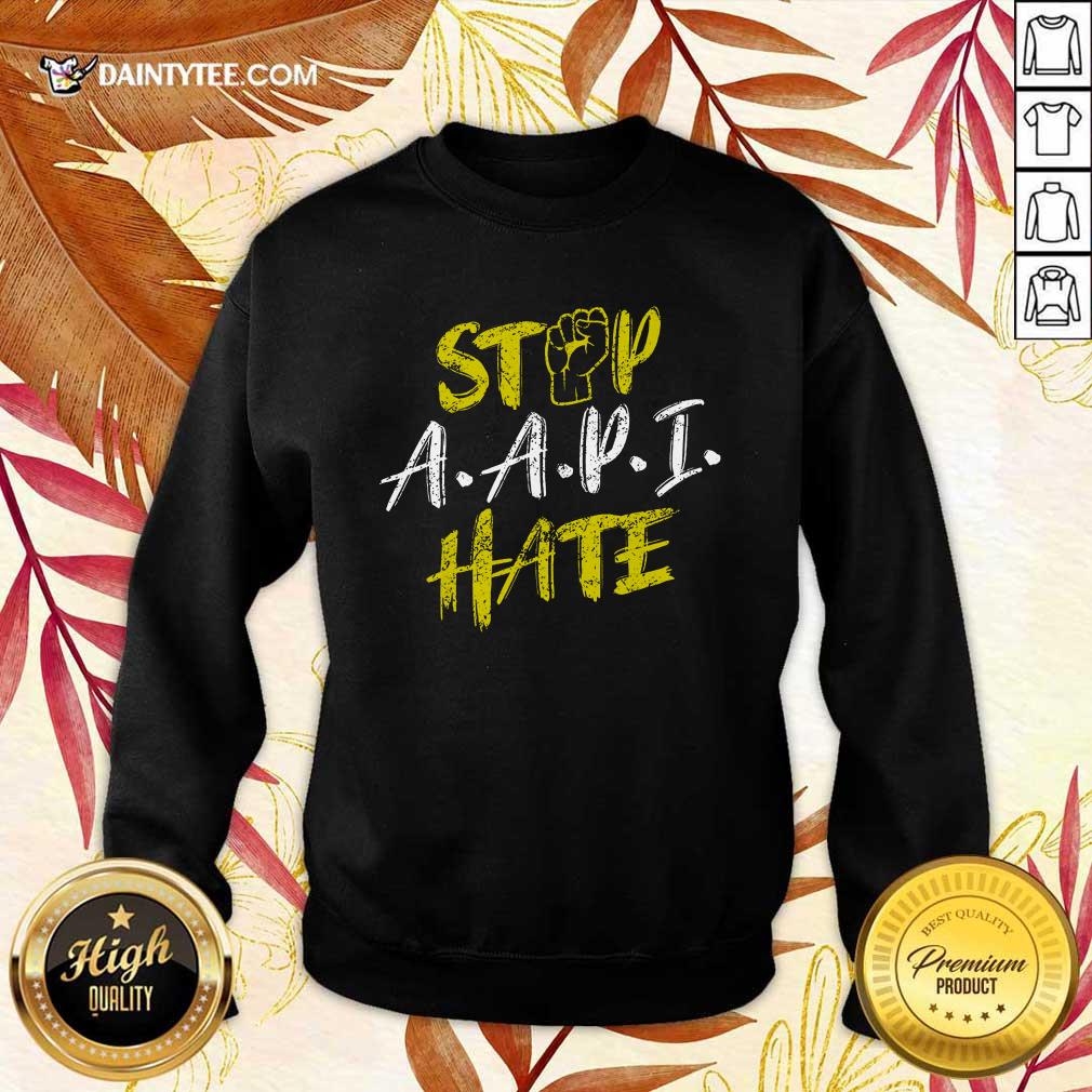 Funny Stop A.A.P.I Hate Hand Surprised Shirt