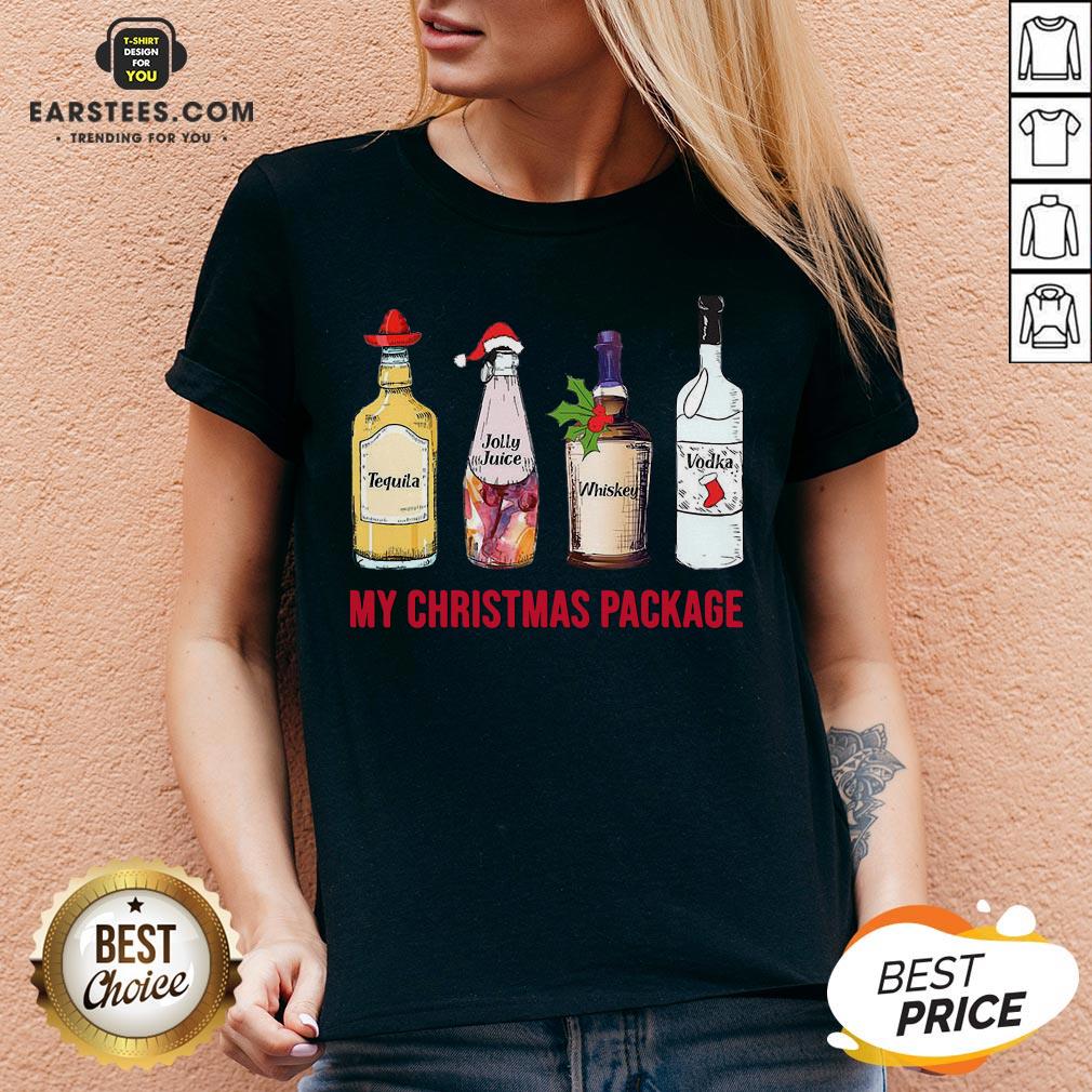 Funny Tequila Jolly Juice Whiskey Vodka My Christmas Package Shirt