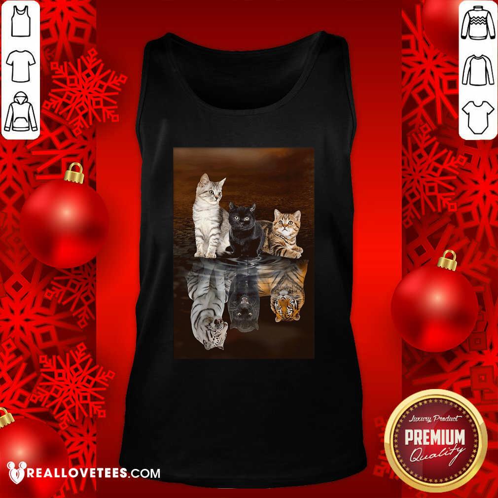 Funny Three Cat Tiger Reflections 5d Diamond Diy Shirt