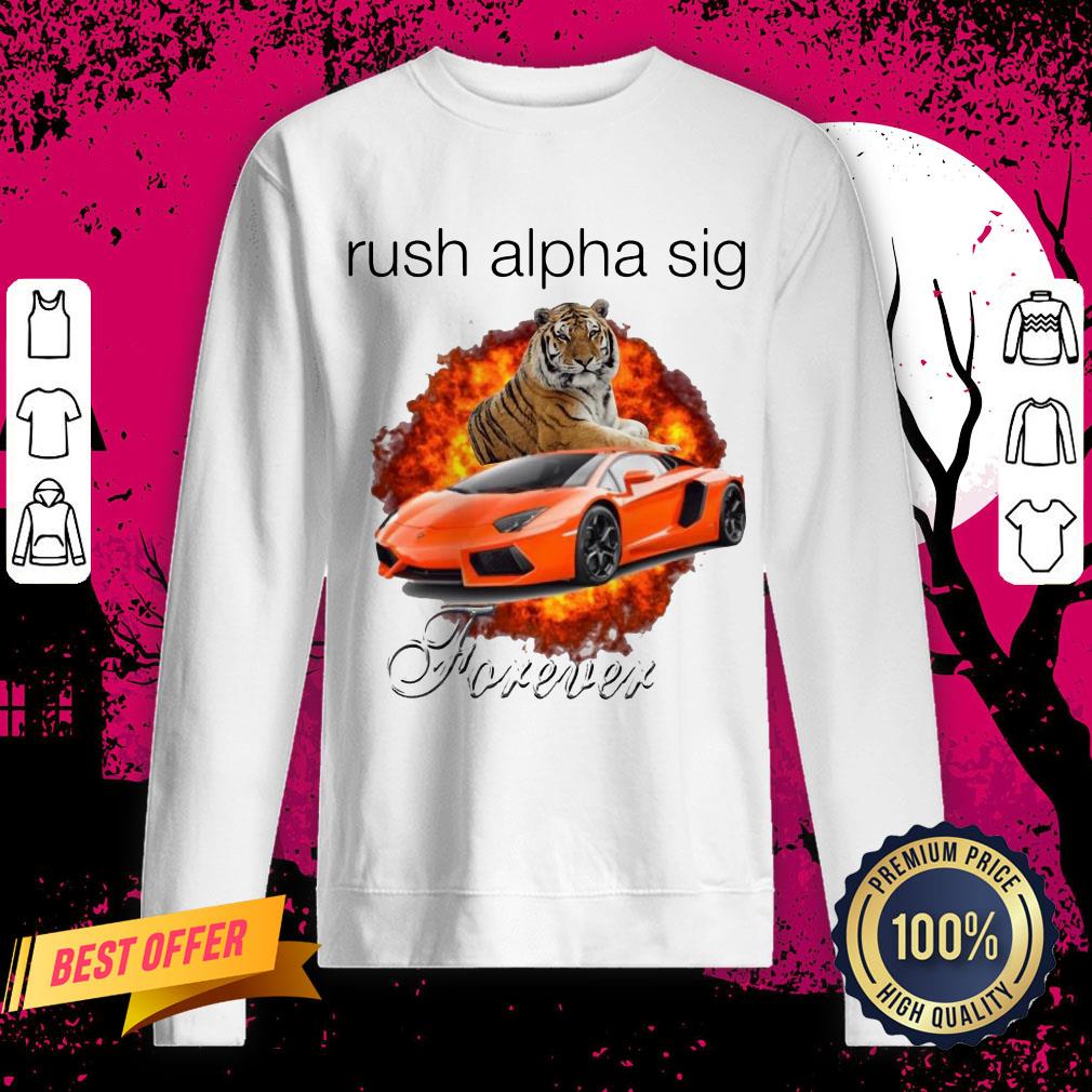 Funny Tigger And Lamborghini Rush Alpha Sig Forever Shirt