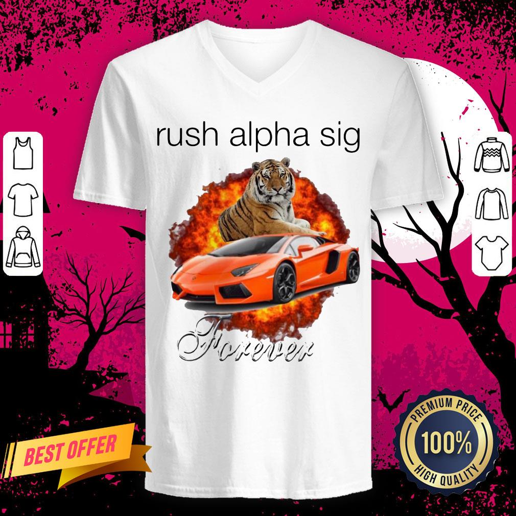 Funny Tigger And Lamborghini Rush Alpha Sig Forever Shirt