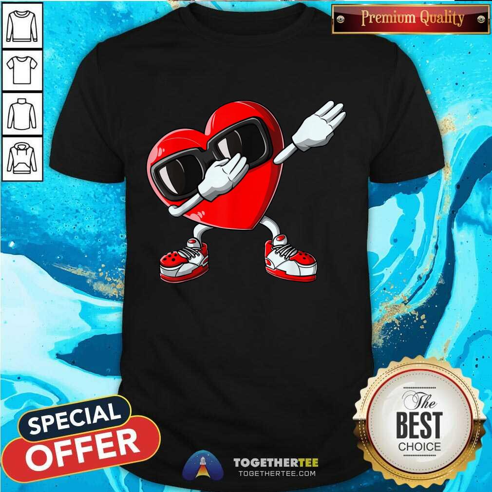 Funny Valentines Day Dabbing Heart Shirt