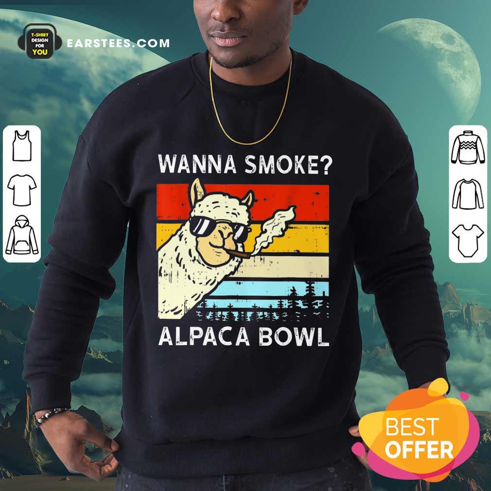 Funny Wanna Smoke Alpaca Bowl Vintage Shirt