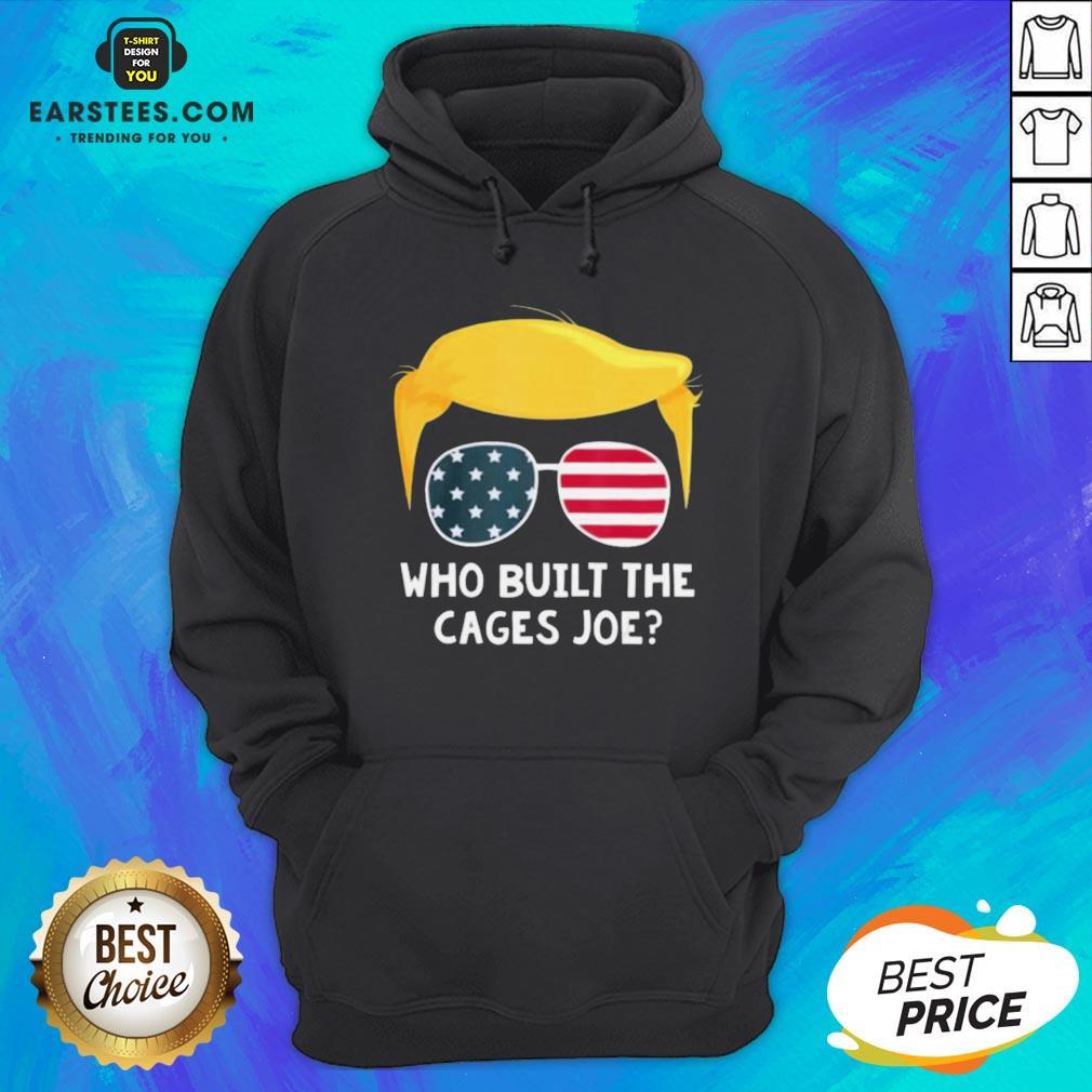 Funny Who Built The Cages Joe Donald Trump Sunglasses American Flag Shirt