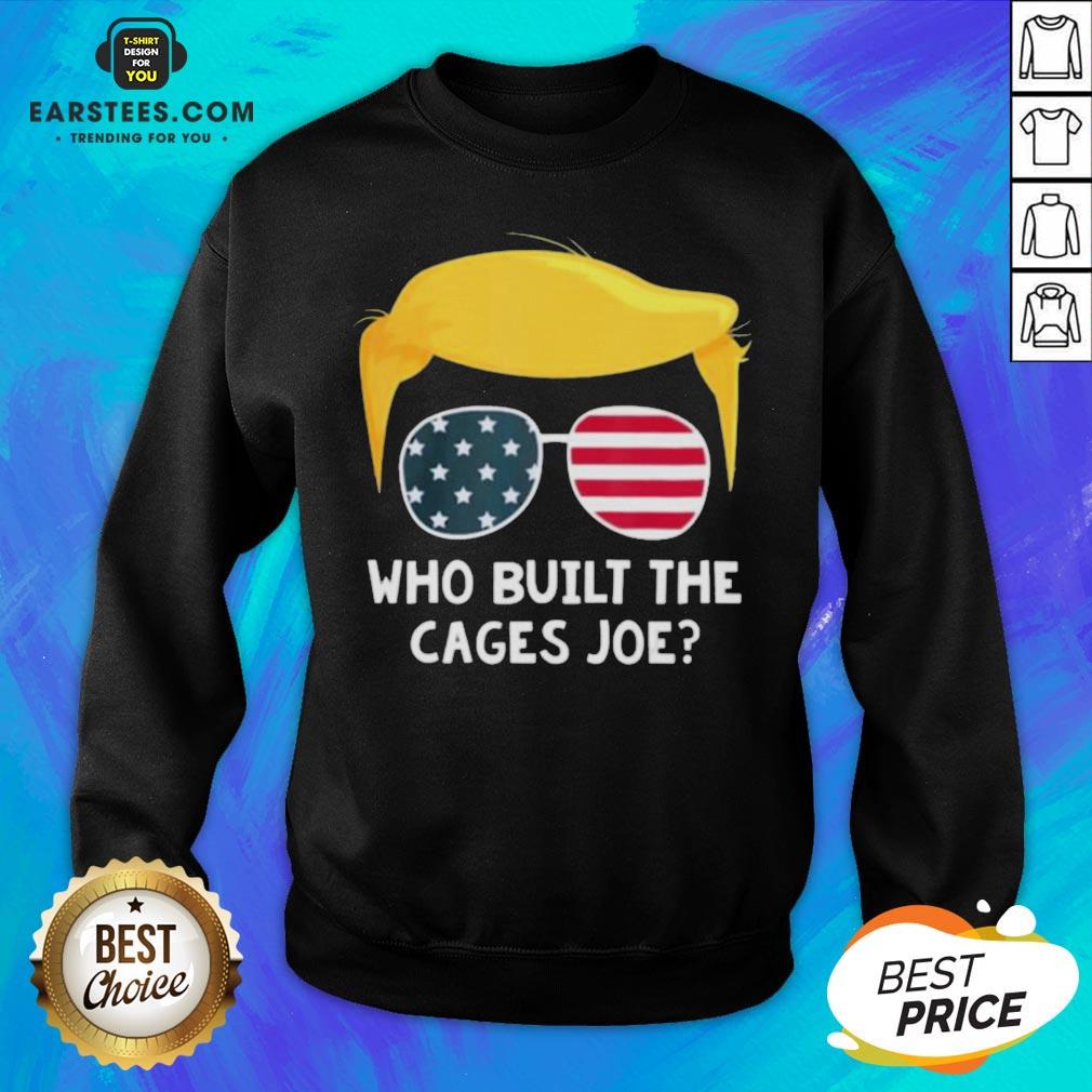 Funny Who Built The Cages Joe Donald Trump Sunglasses American Flag Shirt