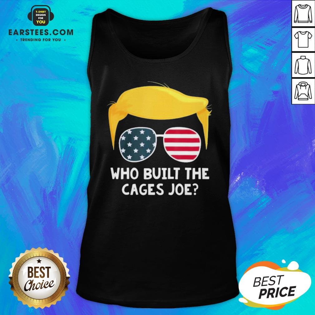 Funny Who Built The Cages Joe Donald Trump Sunglasses American Flag Shirt