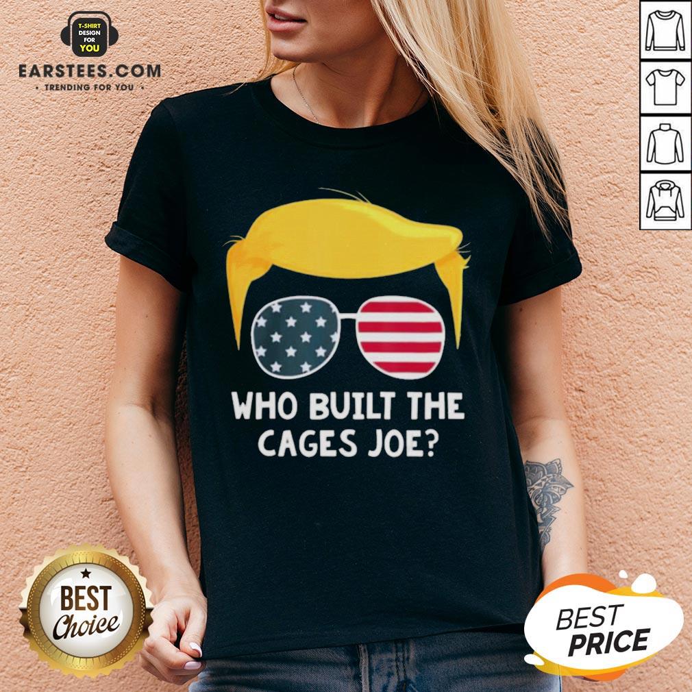 Funny Who Built The Cages Joe Donald Trump Sunglasses American Flag Shirt