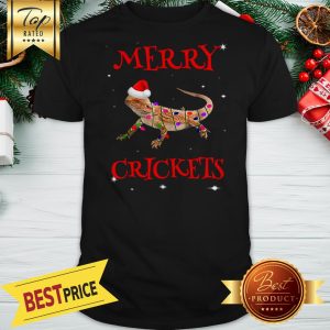 Official Bearded Dragon Merry Crickets Christmas Shirt