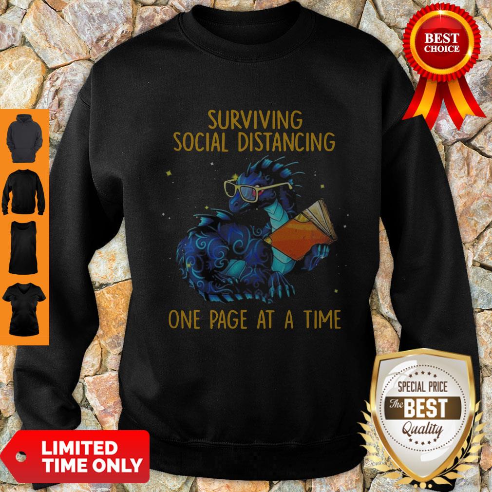 Nice Surviving Social Distancing One Page At A Time Dragon Shirt