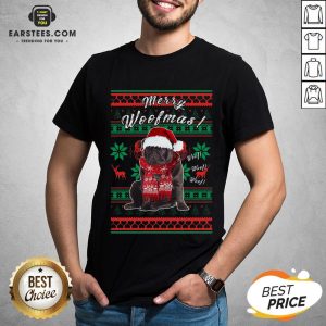 Official Pug Santa Merry Woofmas Ugly Christmas Shirt