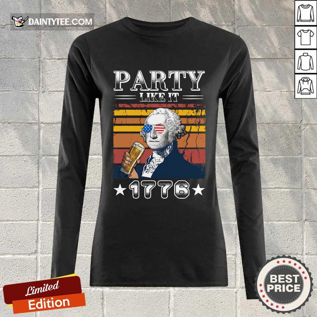 George Washington Drink Beer Party Like It's 1776 Vintage Shirt