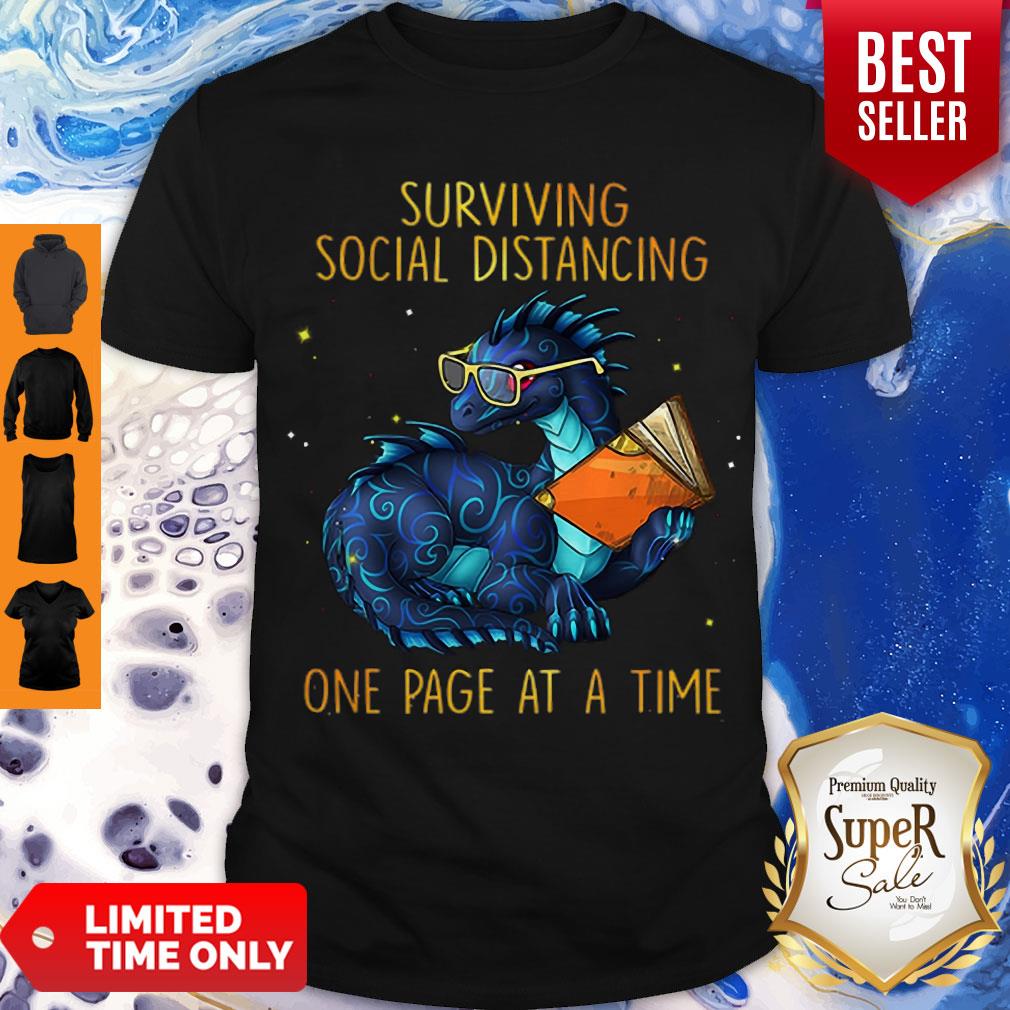 Nice Dragon Surviving Social Distancing One Page At A Time Shirt