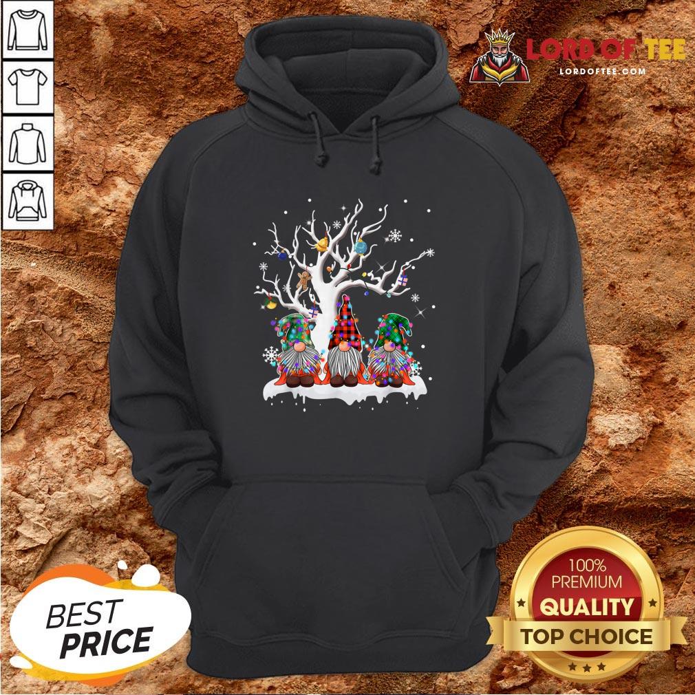 Gnome Buffalo Plaid Christmas Tree Light Ugly Santa Hat Shirt