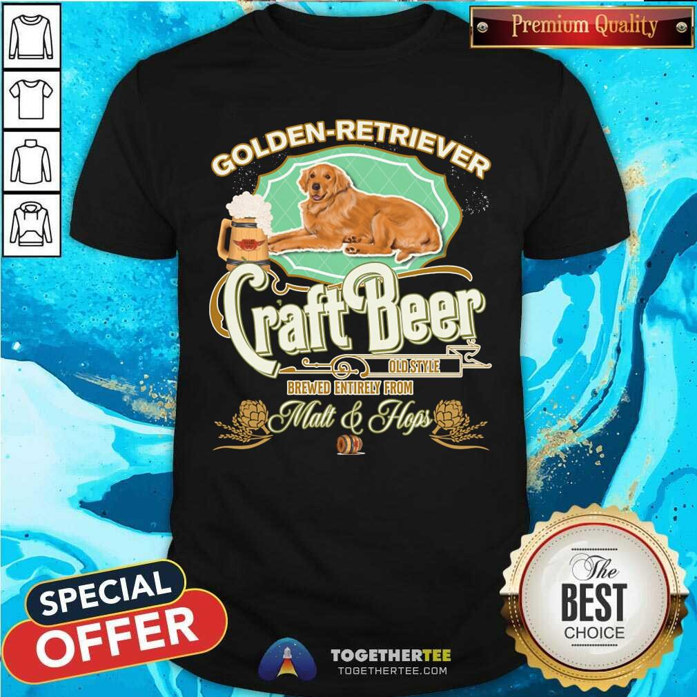 Golden Retriever Craft Beer Malt And Hops Shirt