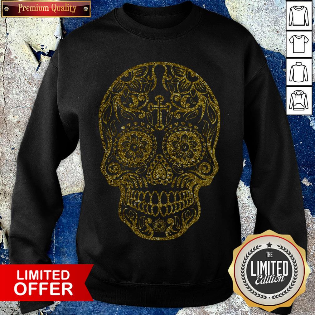 Golden Sugar Skull Dia De Muertos Day Of Dead Shirt