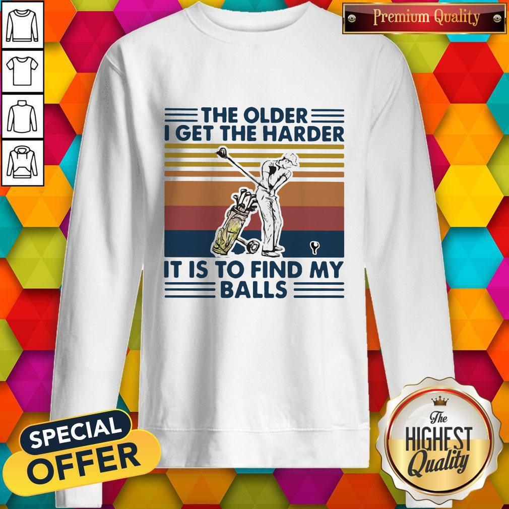 Golf The Older I Get The Harder It Is To Find My Balls Vintage Retro Shirt
