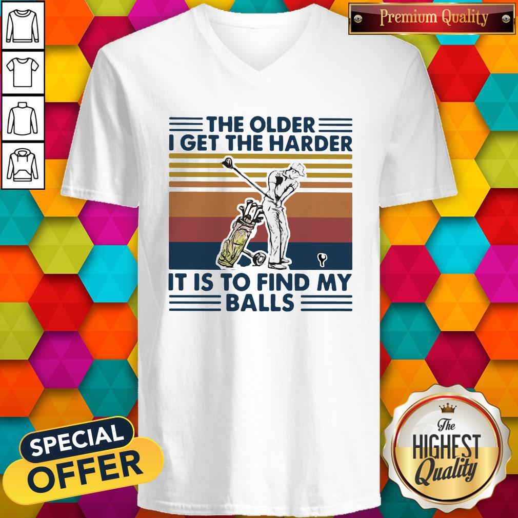 Golf The Older I Get The Harder It Is To Find My Balls Vintage Retro Shirt