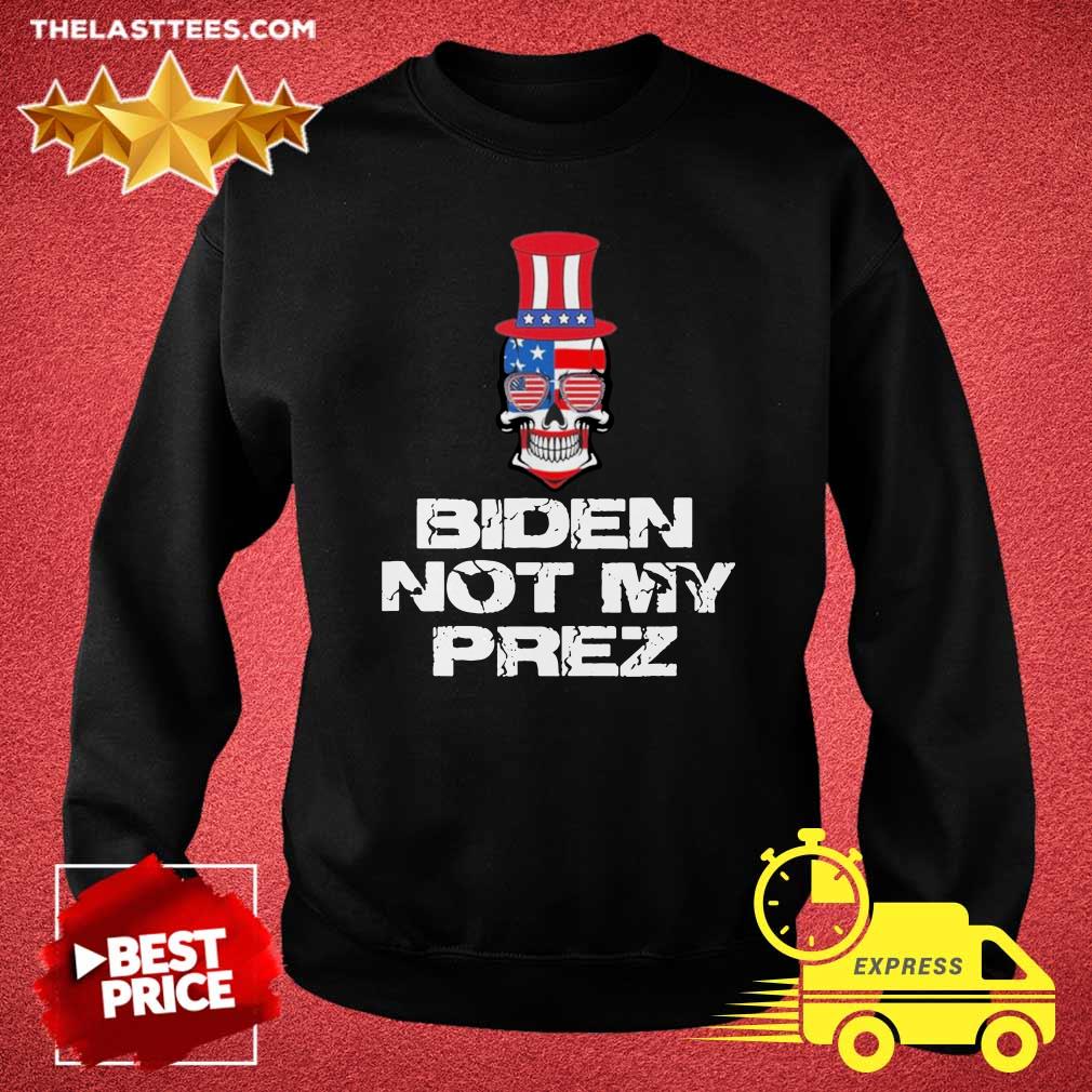 Good Biden Is Not My President Skull American Flag Shirt