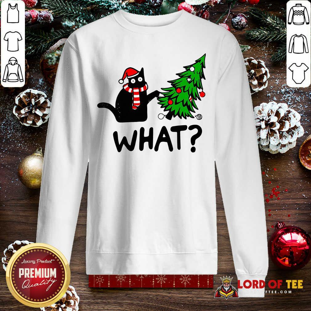 Good Black Cat Pine What Christmas Shirt