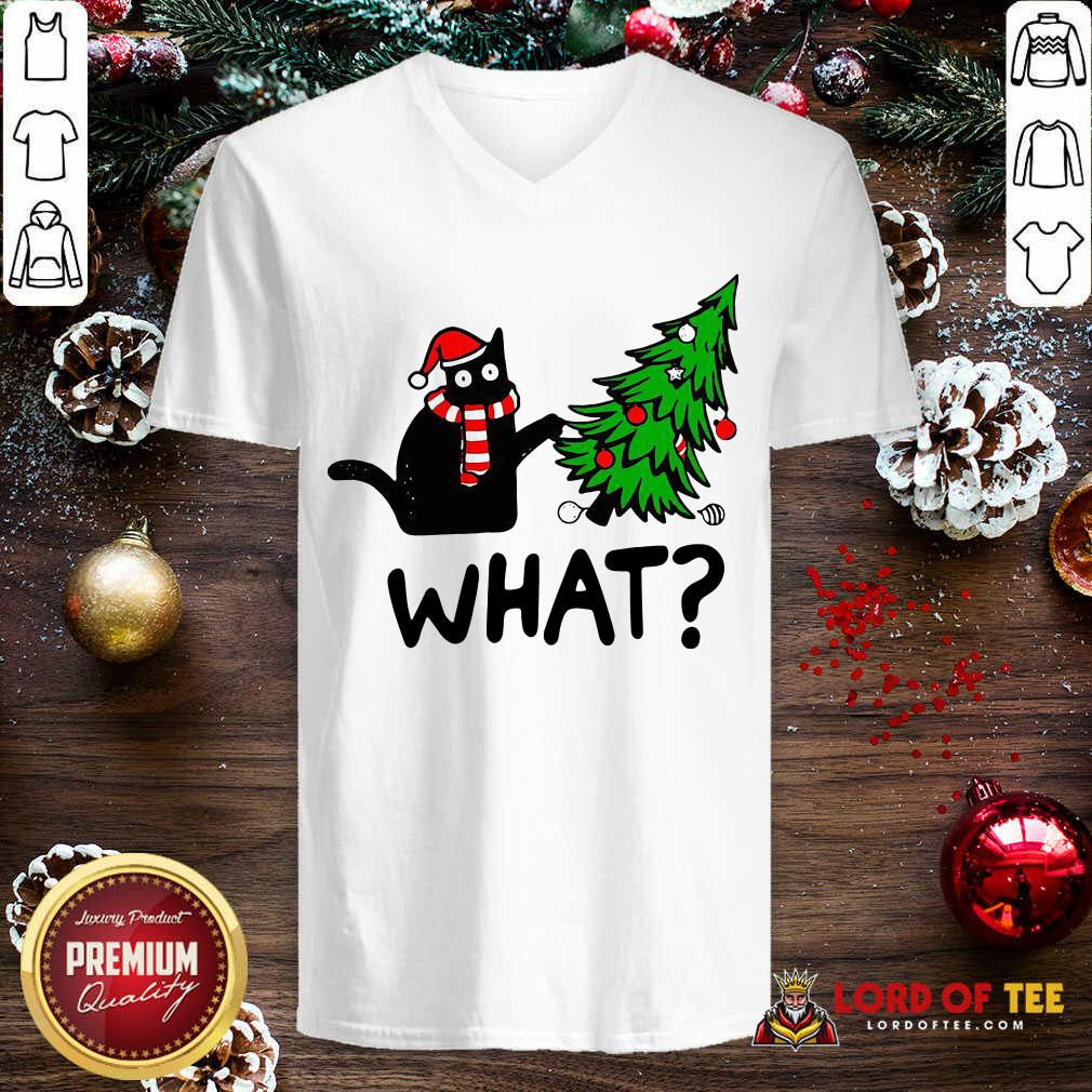 Good Black Cat Pine What Christmas Shirt